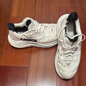 Hoka White and Black Athletic Shoes